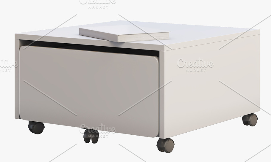 Storage box with casters 3d model in Furniture - product preview 2