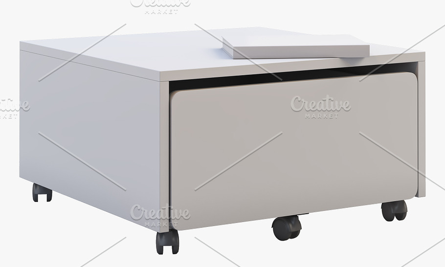 Storage box with casters 3d model in Furniture - product preview 3