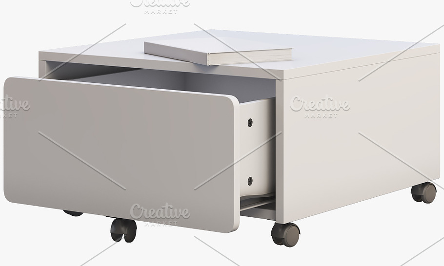 Storage box with casters 3d model in Furniture - product preview 4