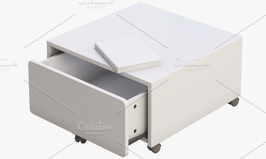 Storage box with casters 3d model in Furniture - product preview 6