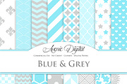 Blue And Grey Digital Paper