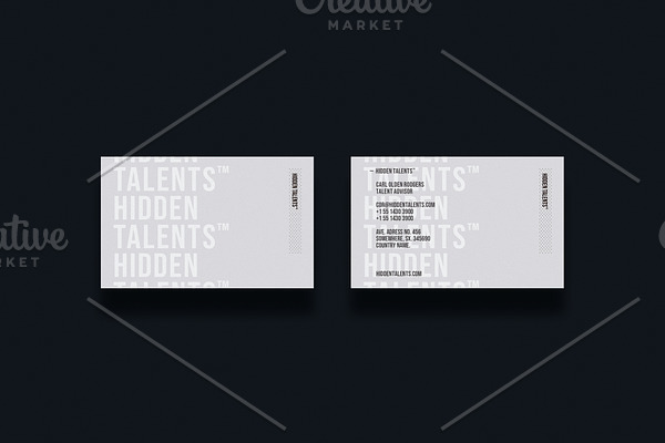 Business card template: Hidden T