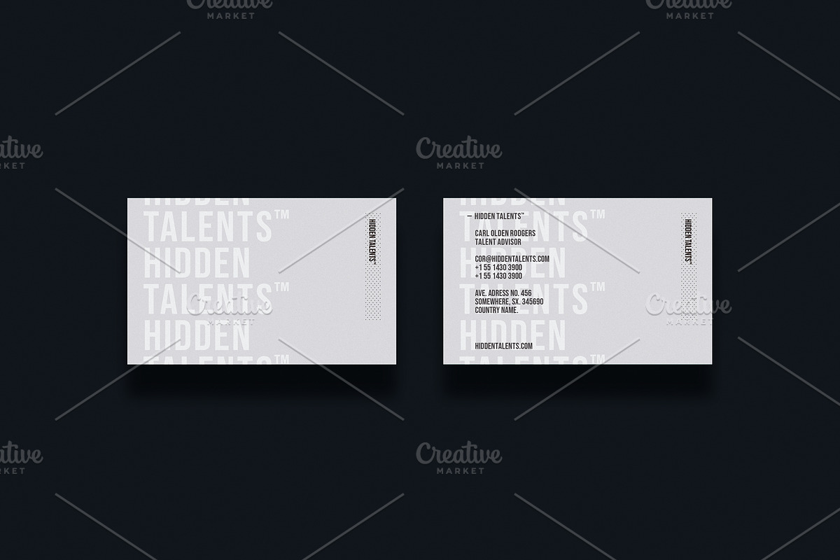 Business card template: Hidden T in Business Card Templates - product preview 8