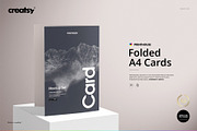 Folded A4 Cards Mockup Set