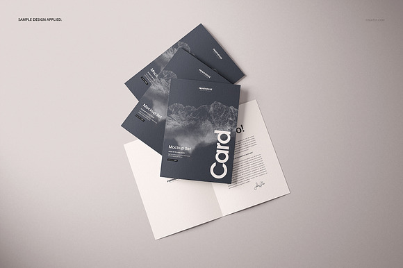 Folded A4 Cards Mockup Set in Product Mockups - product preview 3