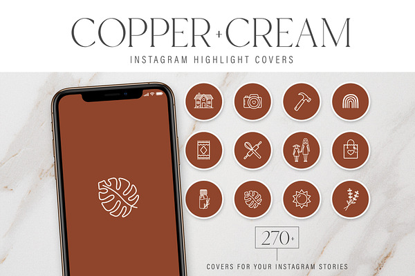 Copper Instagram Highlight Covers