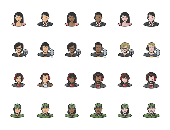 Diversity Avatars v2 - Volume 4 in Avatar Icons - product preview 1
