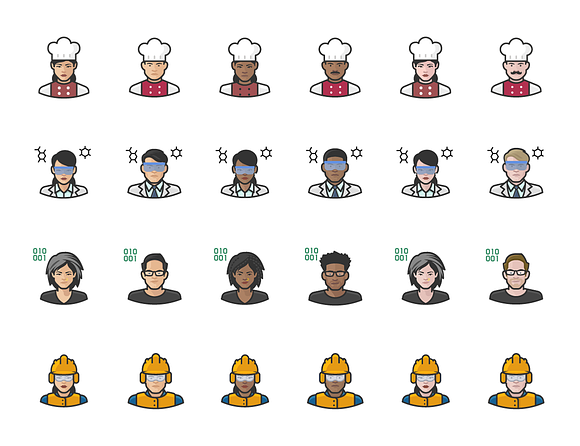 Diversity Avatars v2 - Volume 4 in Avatar Icons - product preview 2
