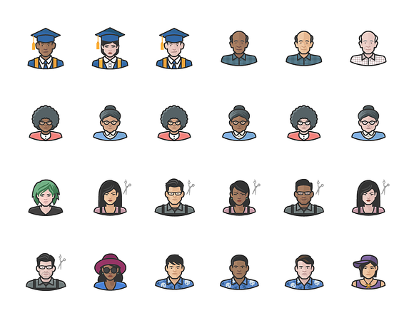 Diversity Avatars v2 - Volume 6 in Avatar Icons - product preview 1