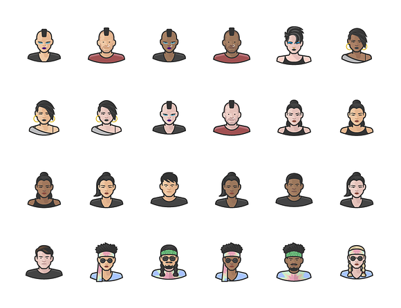 Diversity Avatars v2 - Volume 6 in Avatar Icons - product preview 3