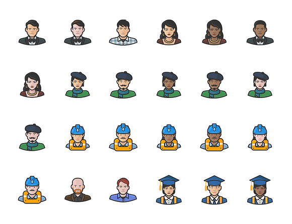Diversity Avatars v2 - Volume 6 in Avatar Icons - product preview 4