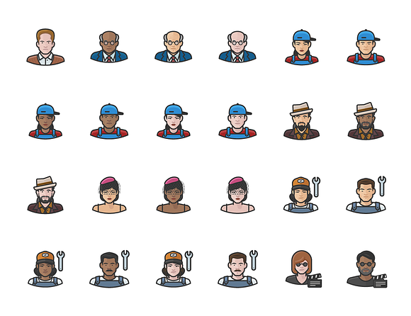 Diversity Avatars v2 - Volume 7 in Avatar Icons - product preview 1