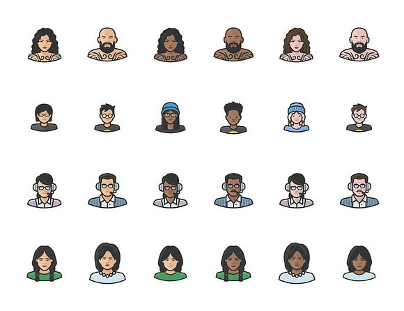 Diversity Avatars v2 - Volume 7 in Avatar Icons - product preview 2