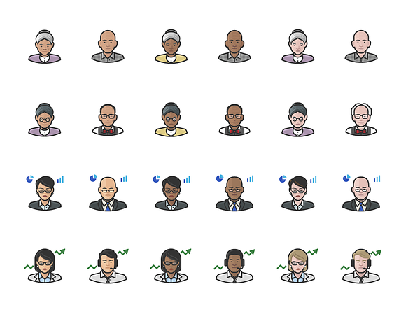 Diversity Avatars v2 - Volume 7 in Avatar Icons - product preview 3