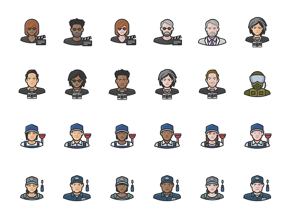 Diversity Avatars v2 - Volume 7 in Avatar Icons - product preview 4