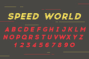 Vector font. Speed world.