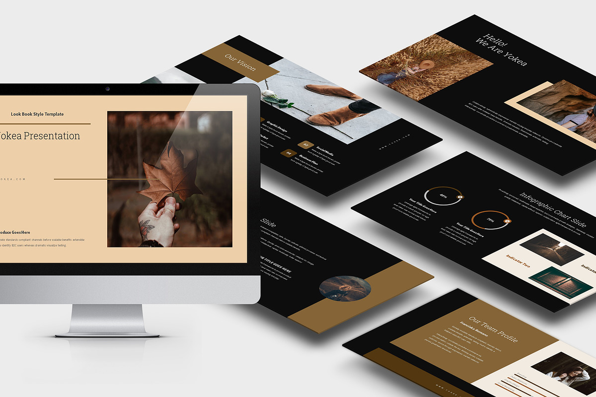 Yokea : Brown Lookbook Powerpoint in PowerPoint Templates - product preview 8