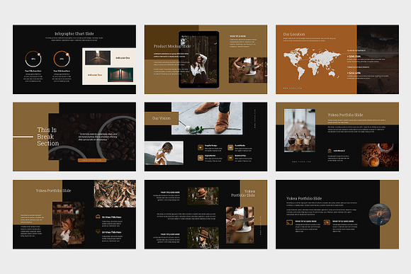 Yokea : Brown Lookbook Powerpoint in PowerPoint Templates - product preview 2