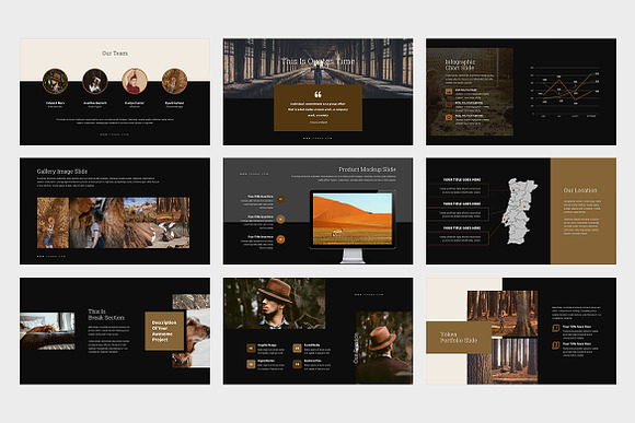 Yokea : Brown Lookbook Powerpoint in PowerPoint Templates - product preview 3