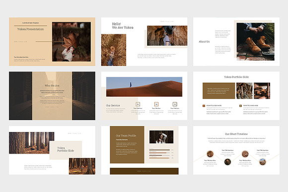 Yokea : Brown Lookbook Powerpoint in PowerPoint Templates - product preview 7