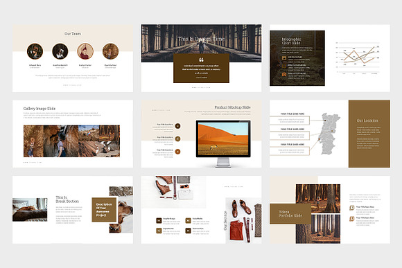 Yokea : Brown Lookbook Powerpoint in PowerPoint Templates - product preview 9