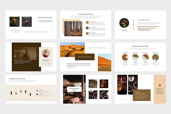 Yokea : Brown Lookbook Powerpoint in PowerPoint Templates - product preview 10