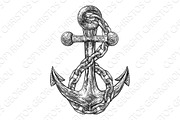 Anchor from Boat or Ship Drawing