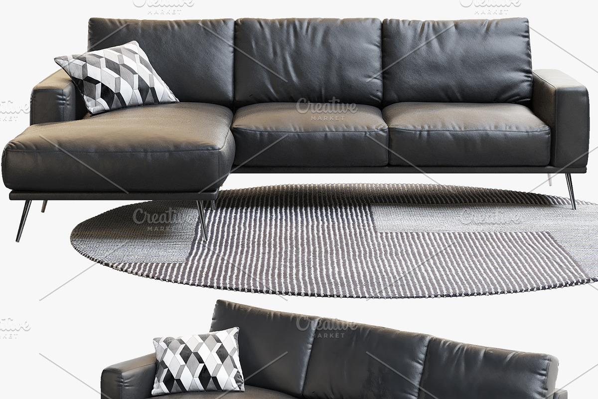 Carlton three-seat sofas 3d model in Furniture - product preview 8