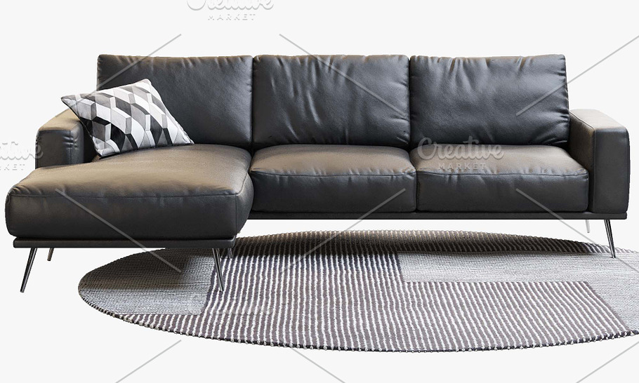 Carlton three-seat sofas 3d model in Furniture - product preview 1