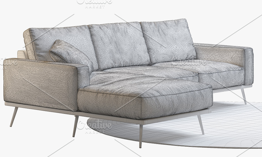 Carlton three-seat sofas 3d model in Furniture - product preview 3