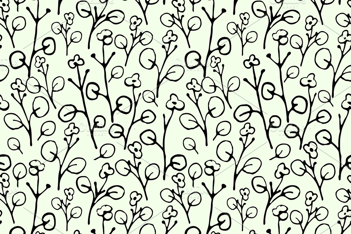 Seamless contour flowers in Patterns - product preview 8