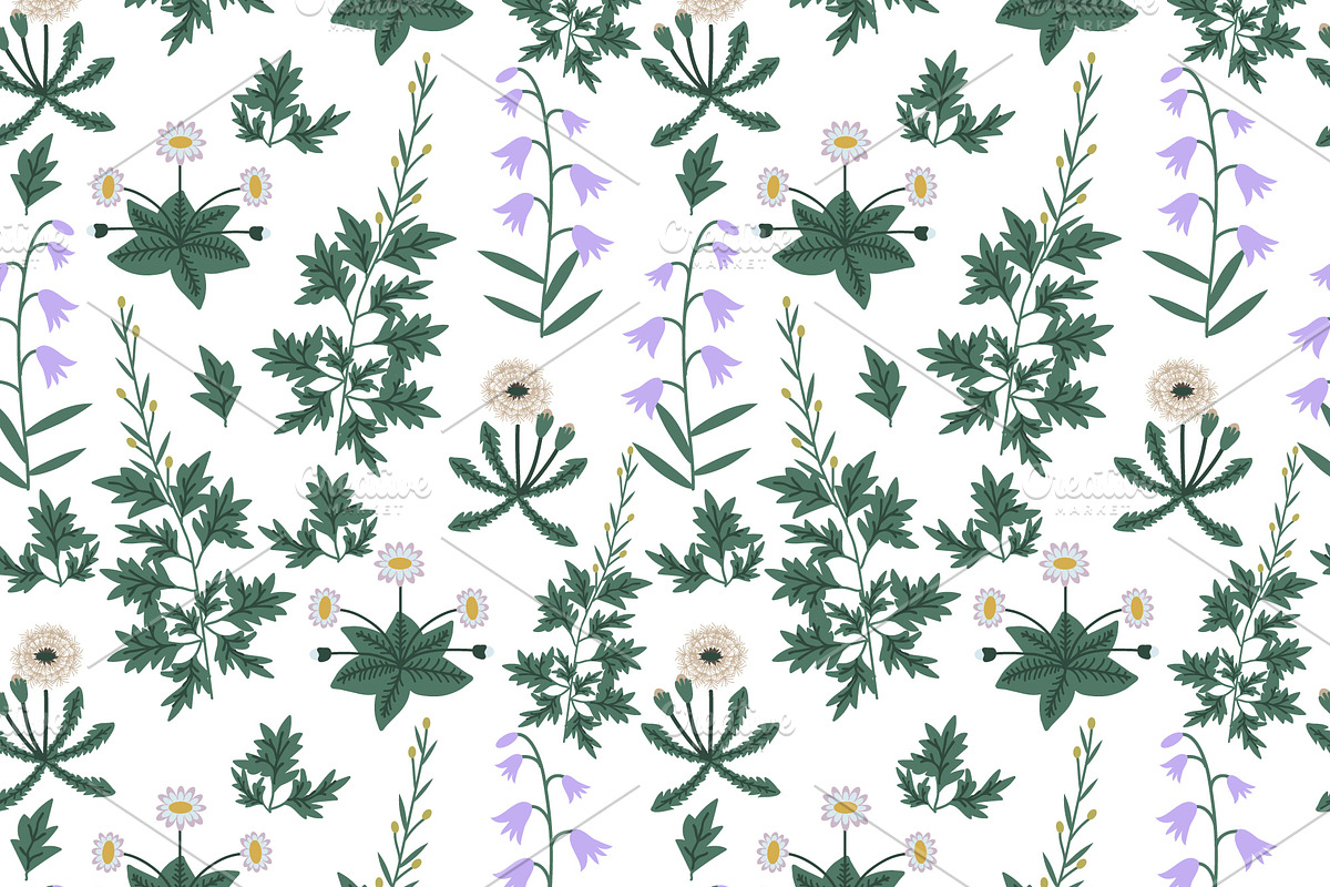 Seamless meadow pattern in Patterns - product preview 8