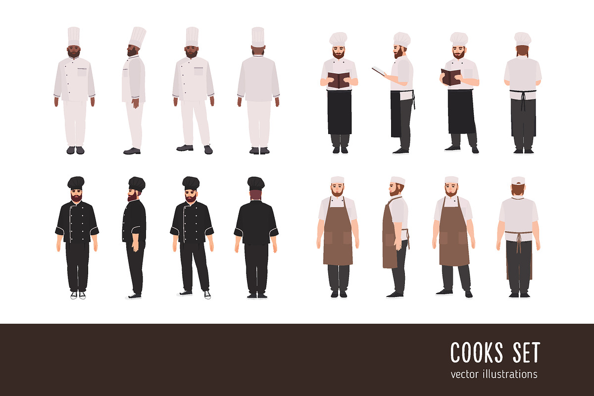 Chef and cook set in Illustrations - product preview 8