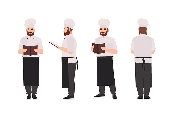 Chef and cook set in Illustrations - product preview 4