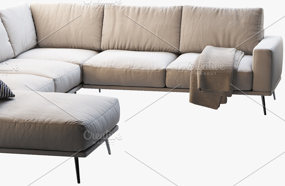 Carlton corner sofa 3d model in Furniture - product preview 5