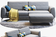 Fargo sofa with rug 3d model