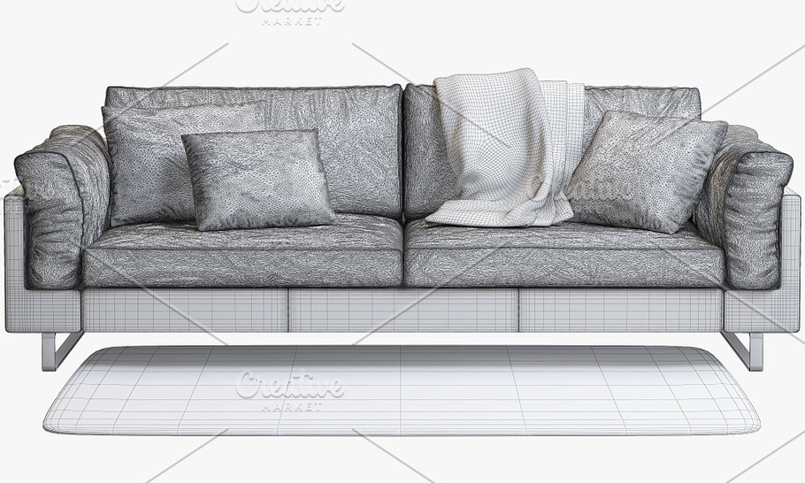 Indivi 2 three-seat sofa 3d model in Furniture - product preview 1