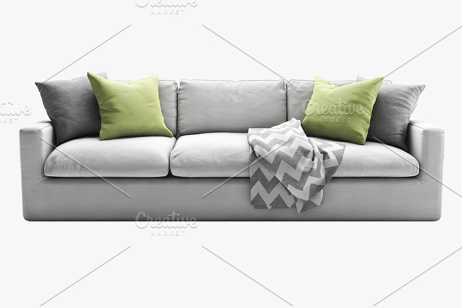 Vogue three-seat sofa 3d model in Furniture - product preview 2