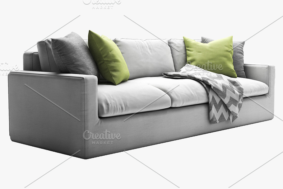 Vogue three-seat sofa 3d model in Furniture - product preview 3