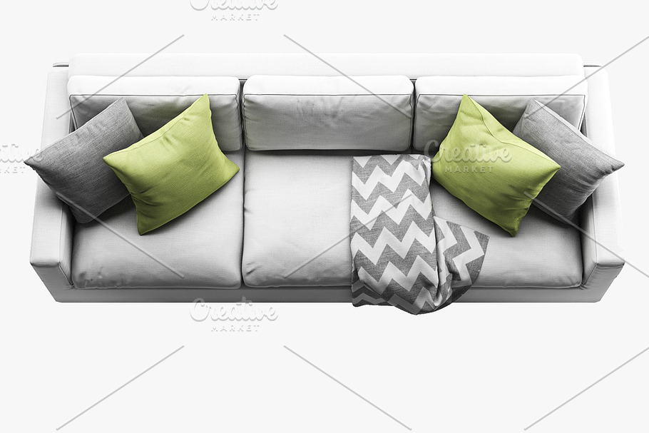 Vogue three-seat sofa 3d model in Furniture - product preview 4