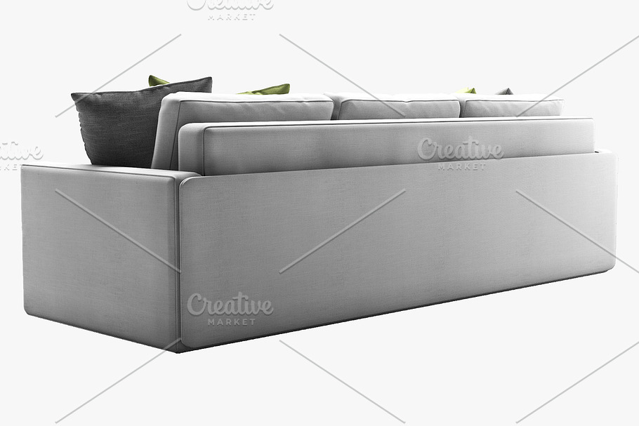 Vogue three-seat sofa 3d model in Furniture - product preview 5