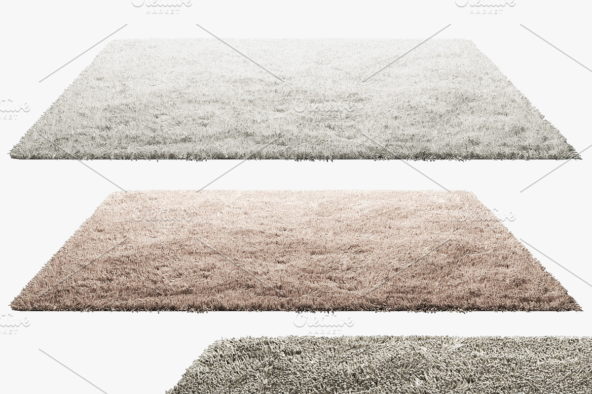 Carpets with long nap 3d model in Furniture - product preview 8