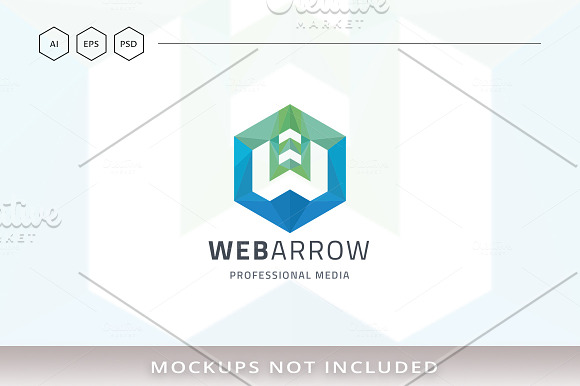 Web Arrow Letter W Logo in Logo Templates - product preview 2