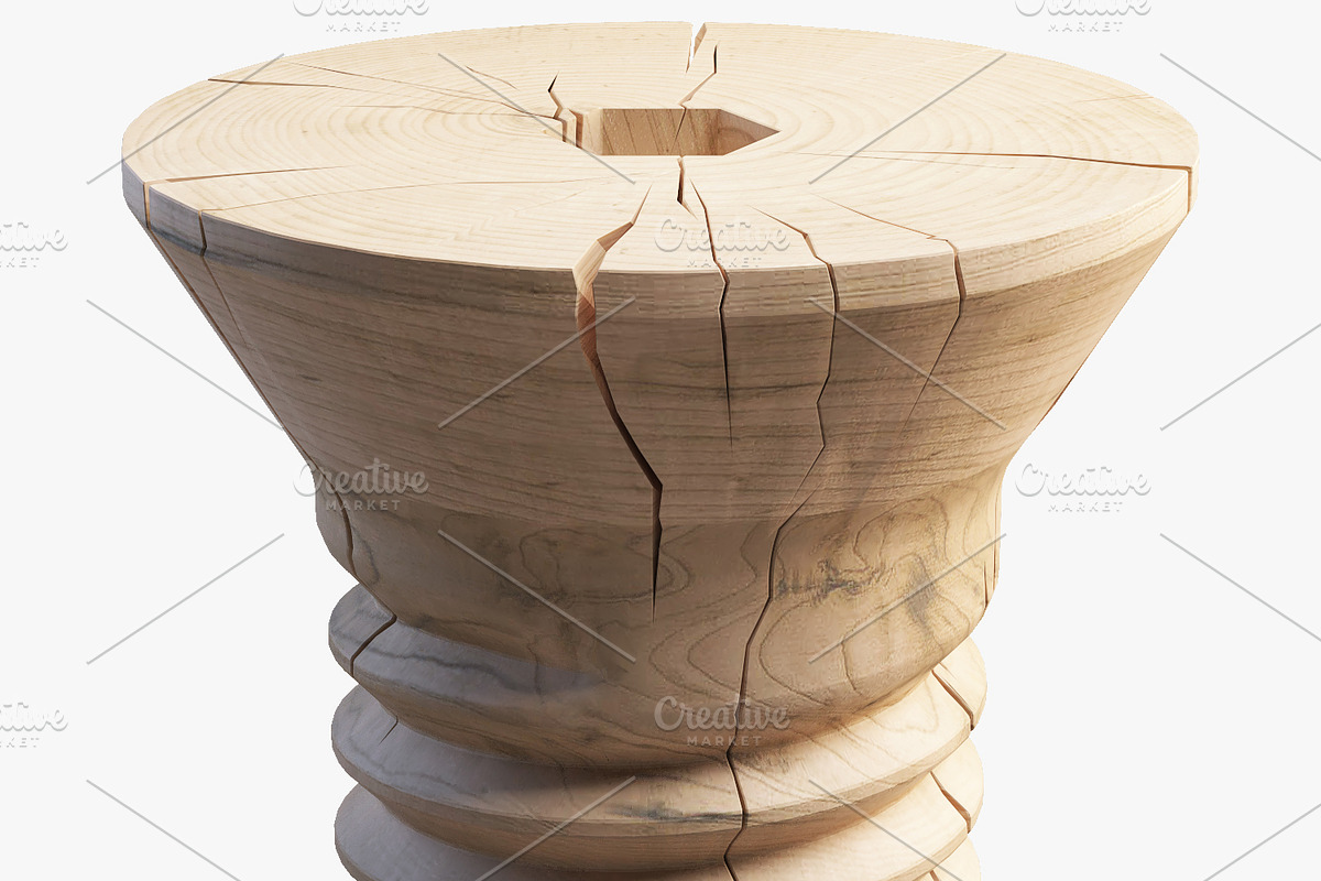 Wooden coffee table 3d model in Furniture - product preview 8
