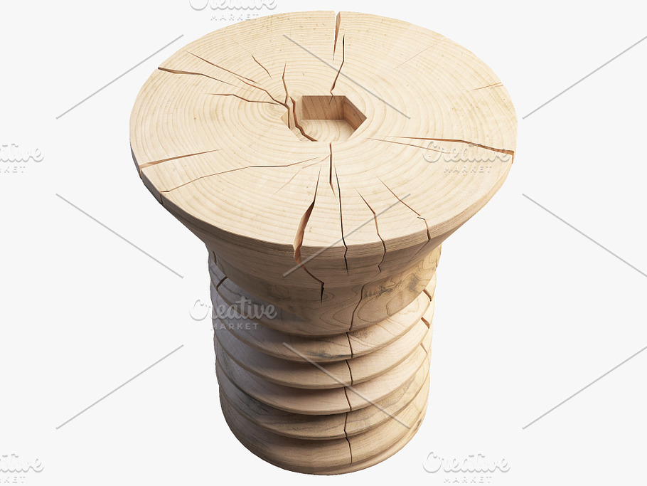 Wooden coffee table 3d model in Furniture - product preview 3