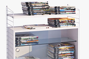Bookshelf and journals x113 3d model