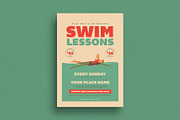 Retro Swim Lessons Flyer