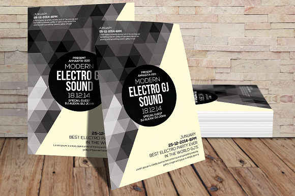 Electro Sound Dj Music Flyer Templat in Flyer Templates - product preview 1