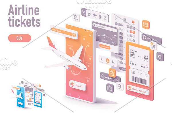 Vector booking airline tickets app