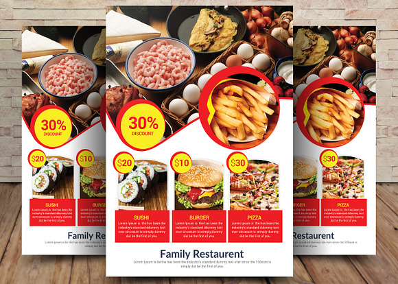 2 Restaurant Flyers Bundle in Flyer Templates - product preview 2